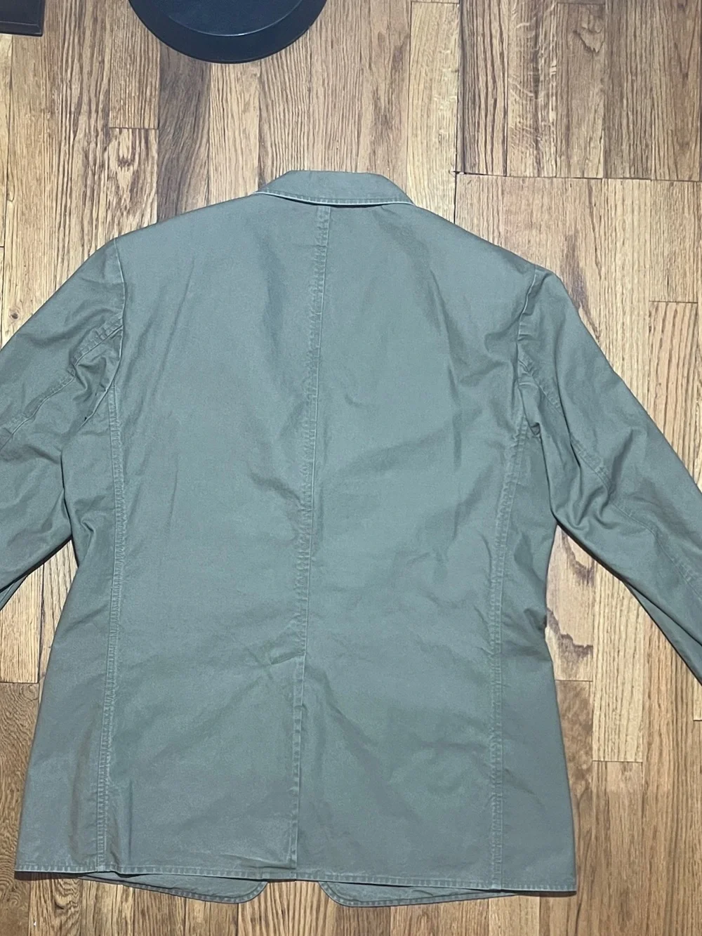 LL Bean Sport Coat Blazer Mens Size 42 R Olive 100% Cotton Jacket Vintage